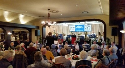 Möhnsener Musikanten beim Frühjahrskonzert im Gasthof Hamester in Basthorst