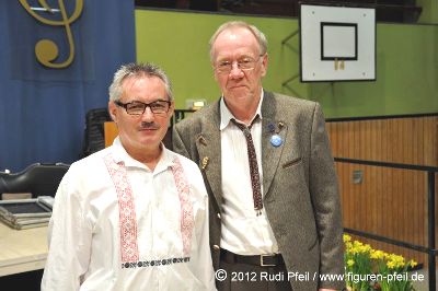 Musikzugführer Heinrich Hamester und Kapellmeister Zdenek Gurský von der Blaskapelle Gloria in Stelle