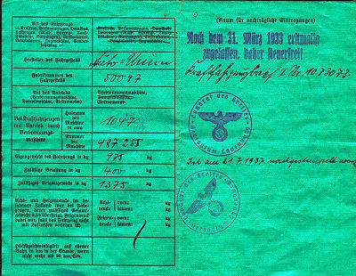 Kraftfahrzugschein von Carl Hamester