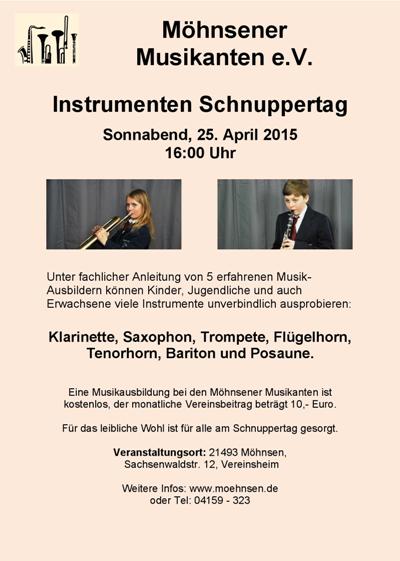 Instrumenten Schnuppertag bei den Möhnsener Musikanten - Bild zum Vergrößern bitte anklicken