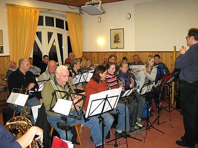 Probe des Musikzuges im Bürgerhaus im Dezember 2009