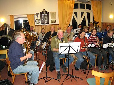 Probe des Musikzuges im Bürgerhaus im Dezember 2009