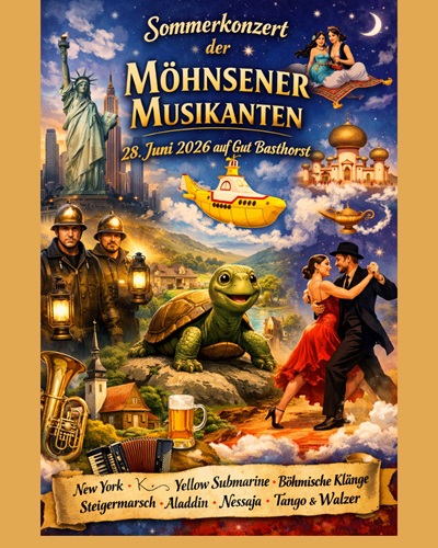 Sommerkonzert der M&ouml;hnsener Musikanten am 28. Juni 2026 