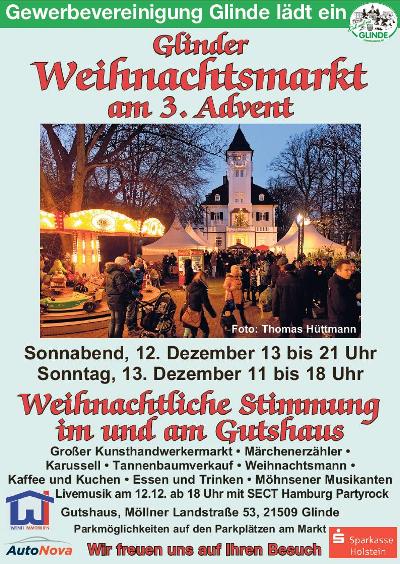Glinder Weihnachtsmarkt mit den Möhnsener Musikanten - Plakat zum Vergrößern bitte anklicken